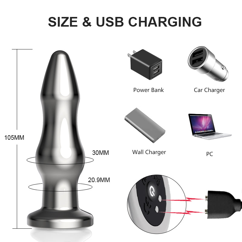 Remote Metal Vibrating Butt Plug Marty