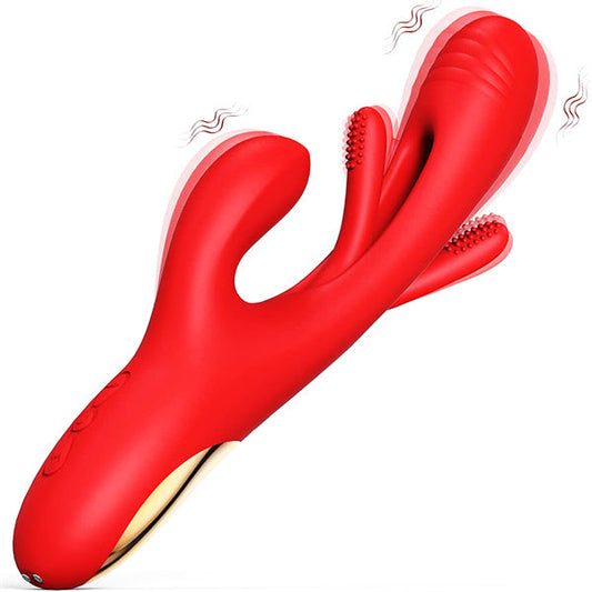 3IN1 Flapping Rabbit Vibrator Red