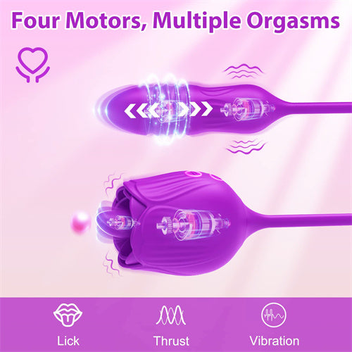 4IN1 Rose Sex Stimulator Vibrator Maria Purple
