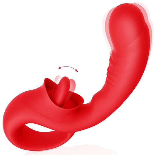 Clitoral Licking G Spot Vibrator Beli Red