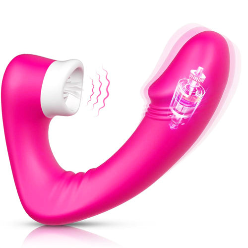 G-spot Dildo Clitoral Licking Vibrator Afra Hot Pink