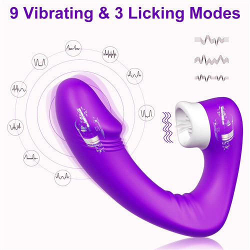 G-spot Dildo Clitoral Licking Vibrator Afra Purple