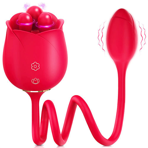 Kneading & Vibrating Rose Toy With Egg Julie