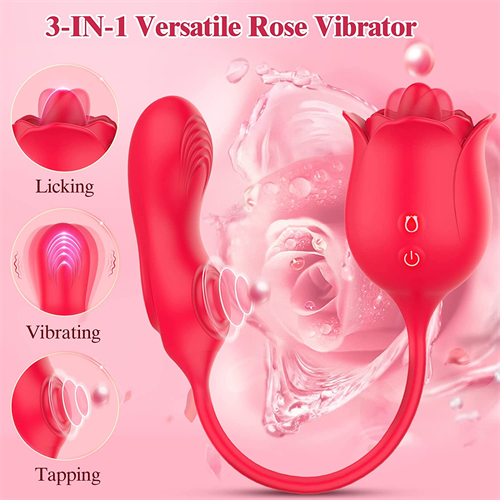 10 Tongue Licking & Tapping Rose Toy