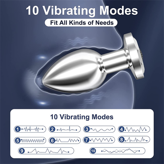 Stainless Steel Anal Vibrator Silver