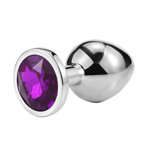 Jeweled Butt Plug_Dark Violet Stone