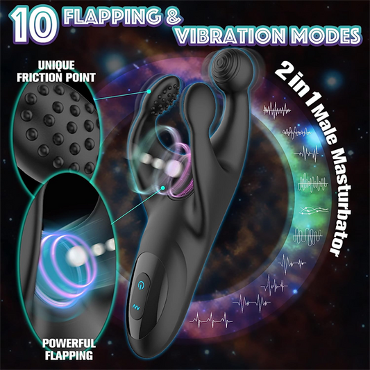 10 Flapping & 10 Vibrations Men Vibrator