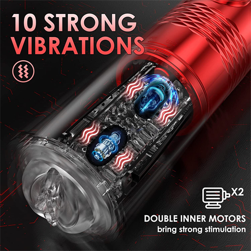 LCD Display 10 Vibrating & 6 Thrusting Male Stroker
