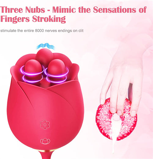 Thrusting Vibrator with Trio of Fondling Nubs Ivy